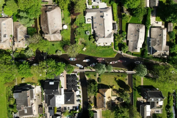 Aerial view on Giethoorn